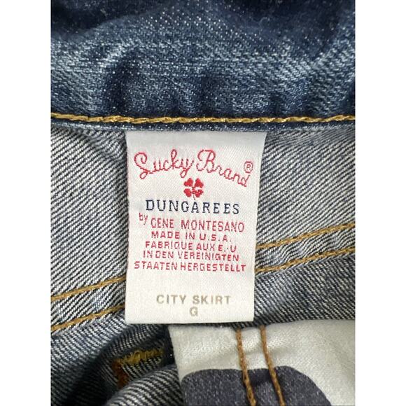 Lucky Brand Old Favorite Jean Skirt Size 12/31 Denim Frayed Hem - Picture 7 of 10